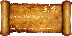 Borkovits Ipoly névjegykártya